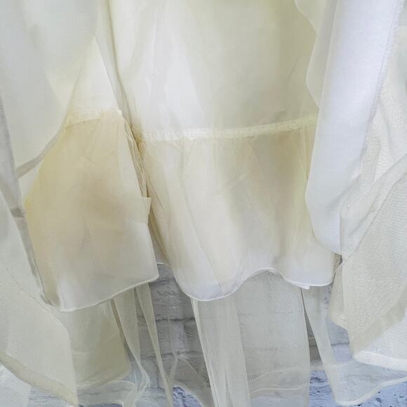 Sequin Hearts Juniors High Low Tulle Skirt Ivory White Layered Mini New Size 13 - Picture 4 of 9